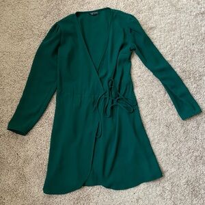 Topshop Green Wrap Dress
